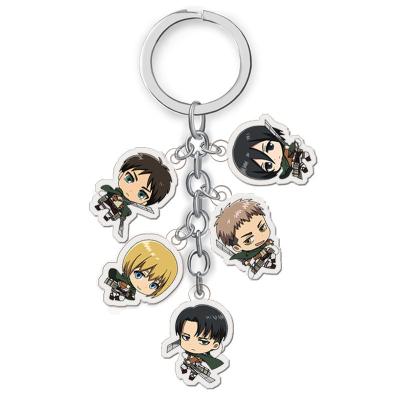 China Wholesale Gift Animation Attack On Titan Acrylic Key Chain Pendant For Comic Book Fans for sale