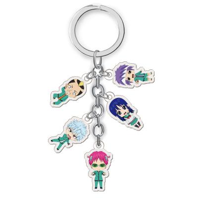 China Hot Anime Gift Anime Saiki Kusuo Acrylic Double Side Transparent Key Chain for sale