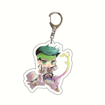 China Hot Anime JoJo's Bizarre Adventure Figure Jonathan Joseph Kujo Jotaro Acrylic Keychain Gift for sale