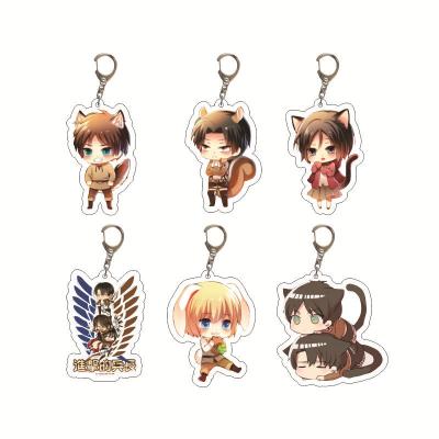 China Wholesale High Quality Gift Anime Attack On Titan Transparent Pendant Plastic Acrylic Key Chain for sale