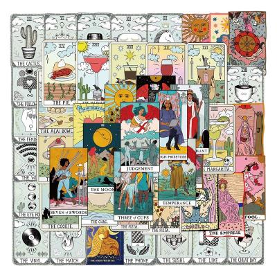 China Cartoon Sticker 50Pcs Divination Tarot Stickers For Guitar Case Door Laptop Luggage Notebook Decor Gift Decal Stickers for sale