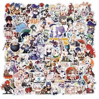 China 100Pcs Cartoon Sticker Game Genshin Impact Graffiti Stickers Suitcase Laptop Water Cup Skateboard Waterproof Stickers for sale