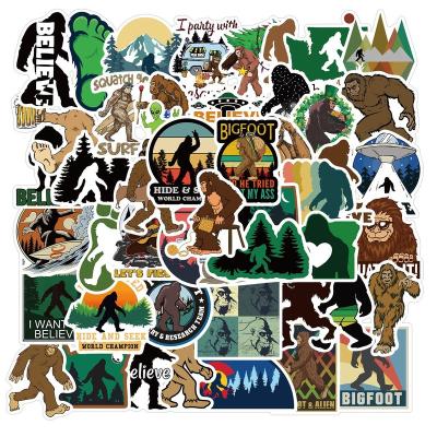 China 50Pcs Cartoon Sasquatch Sticker Outdoor Sticker For Laptop Savage Big Foot Waterbottles Luggage Waterproof Stickers for sale