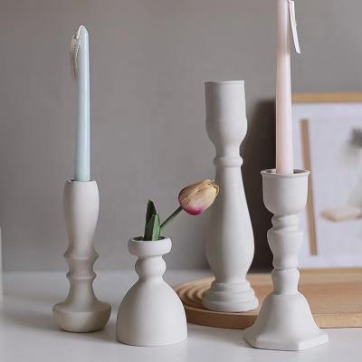 China Central Institute of Statistics Geometric Element Nordic Minimalist Creative Embryo Shape Vase Candlestick Decoration Living Room Ceramic Building Decorations for sale