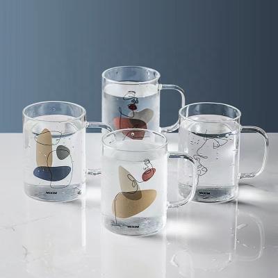 China Nordic KOREAN INS high single heat resistant borosilicate Darong Nian transparent glass water cup nainaibe for sale