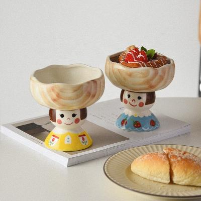 China Cute doll viable creative storage Japanese style cartoon girl heart dessert salad bowl jewelry items storage home decoration for sale