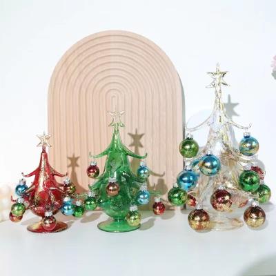 China Handmade Creative INS Christmas Tree Glass Opens Creative Desktop Decoration for sale