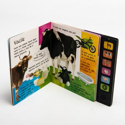 China Eco-Friend Kids Book Button Card Board Animal Healthy Book Printing Offset Printing Custom Size Accepted Offest Printing Hard Cover for sale