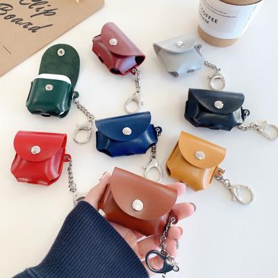 China New Arrivals High Protective Custom Luxury Colorful With Key Chain Earphone Case Leather Carrying Case For AirPods 1/2/3/Pro for sale