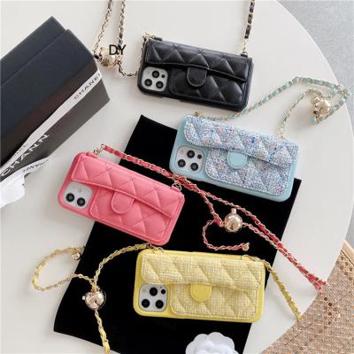 China Luxury Designer Shockproof PU Lanyard Wallet Purse Leather Phone Case for iphone 11 plus max 12 13 pro x xs max xr 6 7 8 for sale