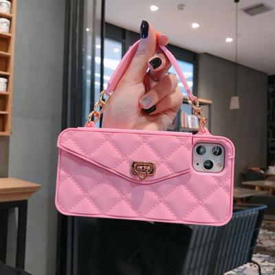 China Brand Purse Design Shockproof Luxury Cross - Body Purse Wallet Lanyard Strap Cell Phone Case for iphone 6 7 8 max max xs xr x 11 12 13 pro for sale