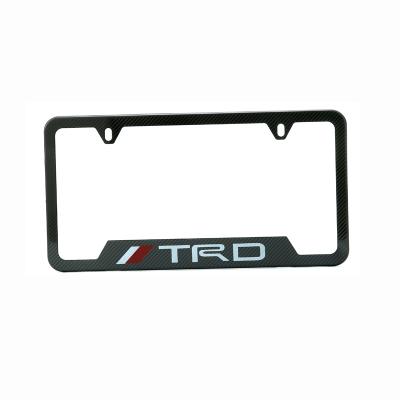 China Durable American Version Of Black Custom Carbon Fiber Die Casting License Plate Frame for sale