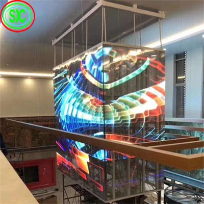 China Custom Large P3.91 Curtain LED Display Led Video Display Full Color Screen Media Facade Outdoor Transparent Glass HD LED Energy Saving for sale