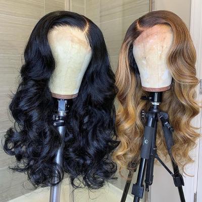 China Body Wave 150% 180% 200% Density 13x6 13x4 4x4 Lace Front Natural Black Human Hair Wigs for sale