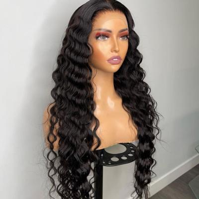 China The Other Virgin Remy Origin Peruvian Human Hair 13X4 Preplucked Hd Unprocessed Lace Front Wigs Deepwave Wig for sale