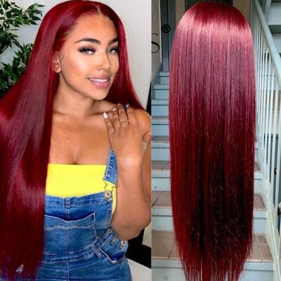 China Body Wave 99J Wig Hair 30 Inch Straight Hair Wig for sale