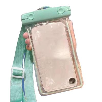 China Luminous 6.7-inch Bag Pvc Mobile Cases Clear Pouch With Lanyard Sponge Frame Waterproof Phone Case for sale