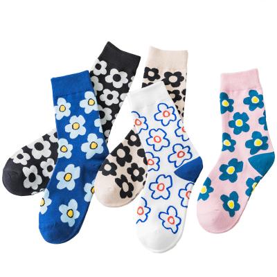 China High Quality Anti-Fault Wholesale Girls Jacquard Flower Sports Colorful Socks For Winter for sale