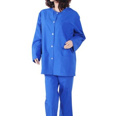 China Hospital Long Sleeves Royal Blue Doctor Coat for sale