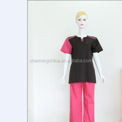 China Breathable Beautician Uniform Scrubs Suit Designs For Hospital 100 Sets Polyester/Cotton For Women Polycotton 65/35 With Spandex for sale