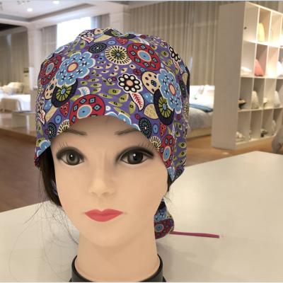 China Fashionable new style cotton printing fashion good design hospital field hospital operating room new doctor nurse clinic operating surgical caps for sale