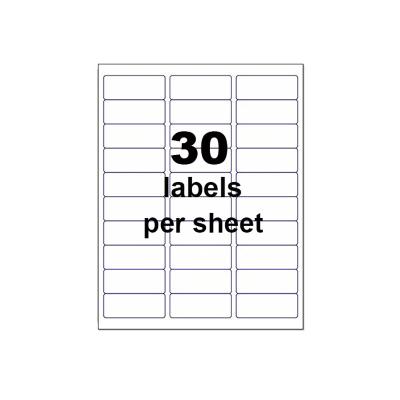 China Waterproof 30 UP Sheet Label Address Laser Inkjet Packaging Mailing Labels With 1