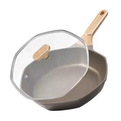 China Viable Aluminum Alloy Popular Octagonal Shaped Nonstick Pan For Family Expense Maifangstone Casserole for sale