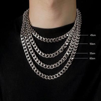 China Wholesale Custom CLASSIC Cuban Link Men's Cuban Link Chain Necklace Stainless Steel Curb Chain Necklace For Men for sale