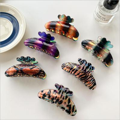 China Fashion Gradation Color Hair Accessories Elegant Simple Hair Claw Custom Vintage Hair Claw Large For Women for sale