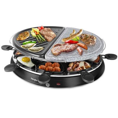 China Easily Cleaned Liven Teppanyaki Electric Non-Stick Indoor BBQ Pan Griddle Stone Pan Grill Raclette Smokeless Grill for sale