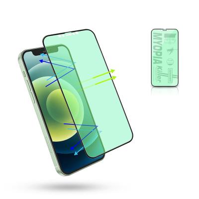 China High Quality Anti Glare 9d Green Light Screen Protector Glass Accessories For iPhone 12 12 pro for sale