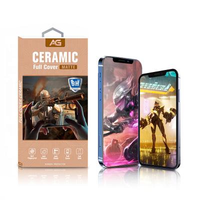 China Mobile Game Flexible Bubble Free Screen Guard Matte Ceramic Screen Protector Matte Anti-Glare For Iphone 12 Pro Tempered Glass for sale