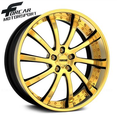 China T6061-T6 17-26 Inch T6061 Alloy Wheel Car Two Piece Forged Aluminum Rims for sale