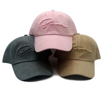 China Suede Baseball Cap Embroidery Logo Dad Hat Suede JOINT Embroidered Hat for sale