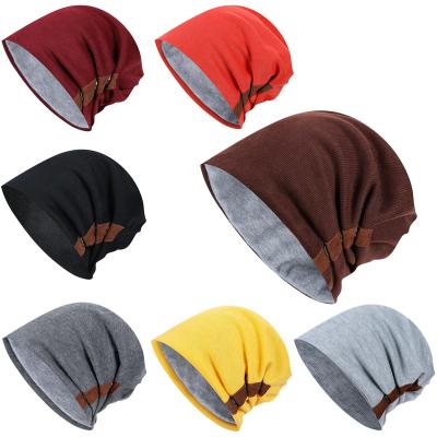 China New fashion COMMON hooded hat double-layer pile hats outdoor warm skullcap with metal button for sale