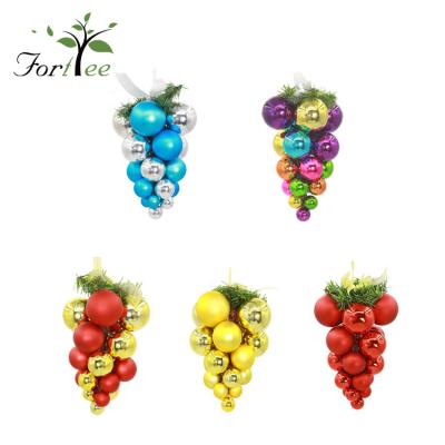 China Wholesale Glass Ball Hanger Bulk Christmas Ornaments Plastic Christmas Ball Ornaments Grape Cluster Shape Balls for sale