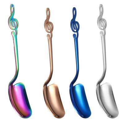 China 2020 Stock Silverware Set Sustainable Teaspoon Ice Stirring Spoon Long Hanging Stainless Steel Teaspoon for sale