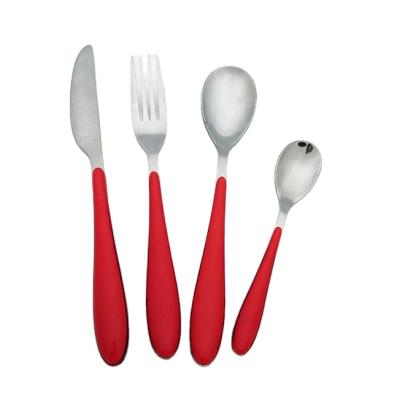 China 2020 2020 Sustainable Success 24pcs&16pcs LFGB Food Safe Cheap Plastic Amazon Handle Cutlery Set for sale