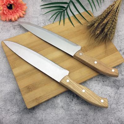 China Whole Sale Viable Small MOQ High Quality Cheap Get Stock Stainless Steel Sliver Kitchen Knife Chef Knife for sale