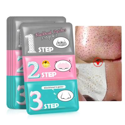 China Packing Clean Mask Set Blackhead Acne Remover 3 Step Packing Kit Private Label Face Skin Care Pimple Spot Pore Shrink Nose Concealer for sale