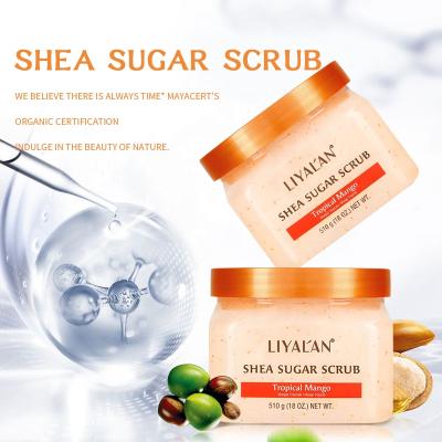 China Shea Butte Sugar Face Exfoliator Wholesale Private Label High Quality Natural Whitening Organic Body Scrub Exfoliator for sale