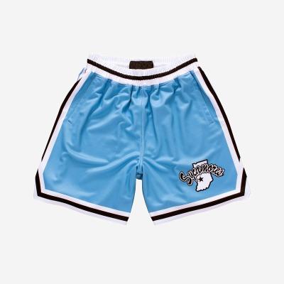 China Anti-wrinkle Custom Logo Mesh Shorts With Pockets Gym Sport Polyester Sublimation Quick Dry Basketball Shorts for sale