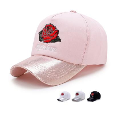 China New COMMON autumn ladies hat embroidered sequins rose baseball cap sunbonnet fashion casual shopping hat for sale