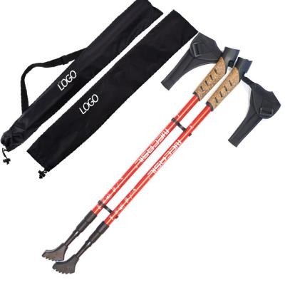 China Foldable Trekking Poles 100% Carbon Fiber PVC Nordic Walking Walking Poles Telescopic Pole With Anti-shock Mechanism for sale