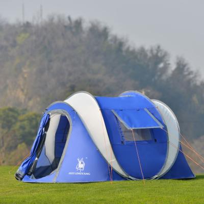 China Diagonal Tying Type 2 3 Custom Portable 4 Person Family Camping Tent Waterproof Beach Increasing Noise Automatic Easy Travel Up Outdoor Camping Tents for sale