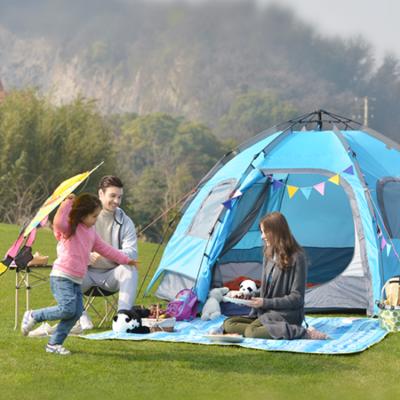 China Diagonal Tether Type 3-4 Person Outdoor Family Automatic Hexagon Easy Pop Picnic Camping Tent for sale