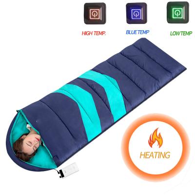 China Type 2022 Cheap Outdoor 4 Season Power Envelope Bank Heated Camping Sleeping Bag For Cold Weather for sale