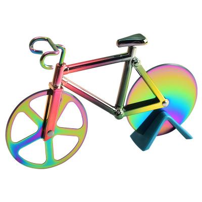 China Amazon Sustainable Hot Selling Non Stick Double Wheel Bicycle Shape Pizza Cutter Cutting Wheel for sale