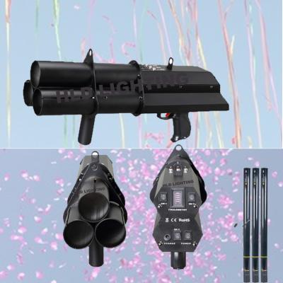 China Electric Rechargeable 3 Heads Confetti Shooter Party Gun Shooting Confetti Party Snap Gun 3 Head Gun for sale