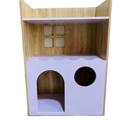 China (Other)Adjustable Wooden Pet House With Roof For Dogs Indoor Outdoor Use Easy Assemble Pet Nest for sale